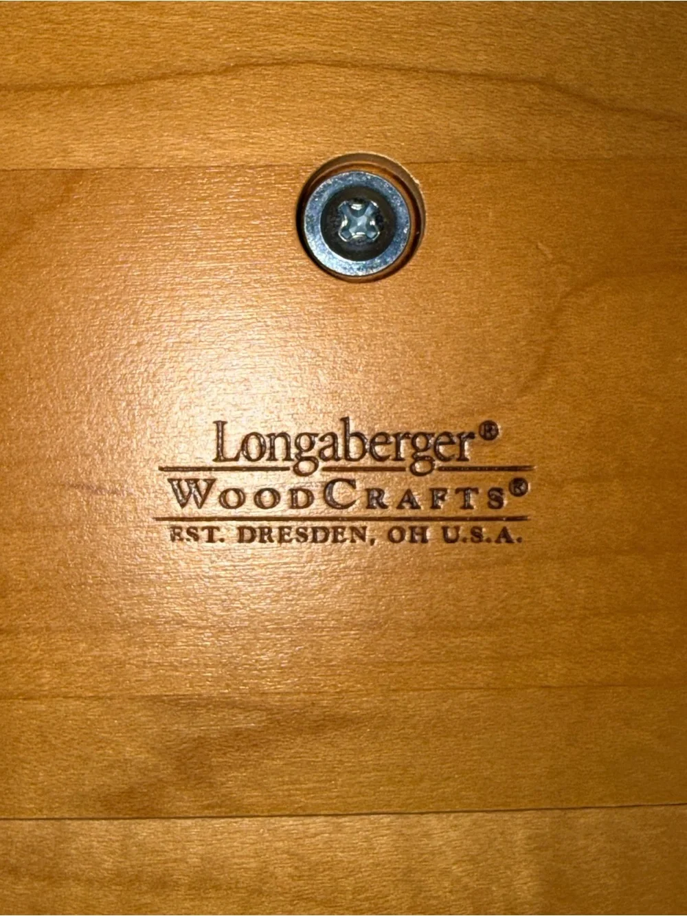 Longaberger Wood Weave Storage Basket with Lid - Honey Brown